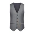 thumbnail image 2 of EGNMCR Tank Tops Men Men Solid Fashion Have Pockets Button Turn-down Collar Tanks Tops Blouse, 2 of 9