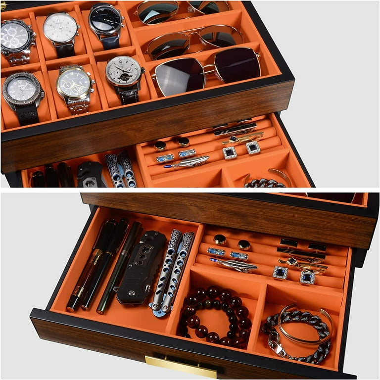 Solid Wood Luxury Watch Jewelry Case Storage Box