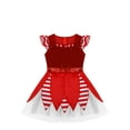 thumbnail image 3 of Aislor Girls Christmas Elf Dress Festival Holiday Birthday Party Red 12, 3 of 4