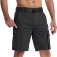 thumbnail image 3 of Zimjoy Men's Tactical Cargo Shorts with Adjustable Belt Water Resistant Multi Pocket Quick Dry Knee Length Outdoor Hiking Work Utility Shorts Black 2XL, 3 of 8