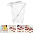 thumbnail image 2 of FELTECHELECTR 1 juego de tazas para pudín, tazas para servir pasteles con cuchara, tazas para postre, tazas transparentes para mousse, 2 of 7