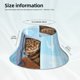 thumbnail image 3 of Balery Funny Cat Taking a Bath Sombreros para el sol para hombre y mujer, sombrero de pescador con UPF 50+, 3 of 6