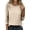 Beige, variant on Women's Ribbed Knit Crewneck Top Long Sleeve Stretchy Pullover Sweater Essential Soft Layering Piece For Cool Weather Comfort Beige