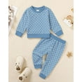 thumbnail image 5 of WESIDOM Toddler Girl Clothes Checkered Long Sleeve Pullover Tops + Pants Toddler Baby Sweatsuit Fall Winter Outfits, 5 of 13