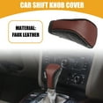 thumbnail image 2 of Unique Bargains 1 Pc Universal Car Shift Knob Cover - Car Knob Gear Protector with Zipper Breathable - Faux Leather Wine Red, 2 of 7