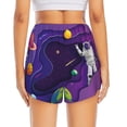 thumbnail image 2 of Lsque Astronaut Printed Women's Running Shorts with Liner Pockets,Elastic Quick Dry Workout Athletic Gym Yoga Shorts,Womens High Waist Shorts-Medium, 2 of 9