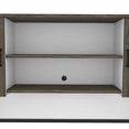 thumbnail image 3 of Bestar Norma 2 Door Desk Hutch in Walnut Gray and White, 3 of 8