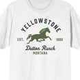 thumbnail image 2 of Yellowstone Dutton Ranch Horse Logo Juniors White T-shirt - 5XL, 2 of 7