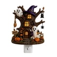 thumbnail image 2 of Halloween Decorations Halloween Tree House Night Light Plug in Spooky Cute Ghost Pumpkin Wall Decor for Home Party, 2 of 5