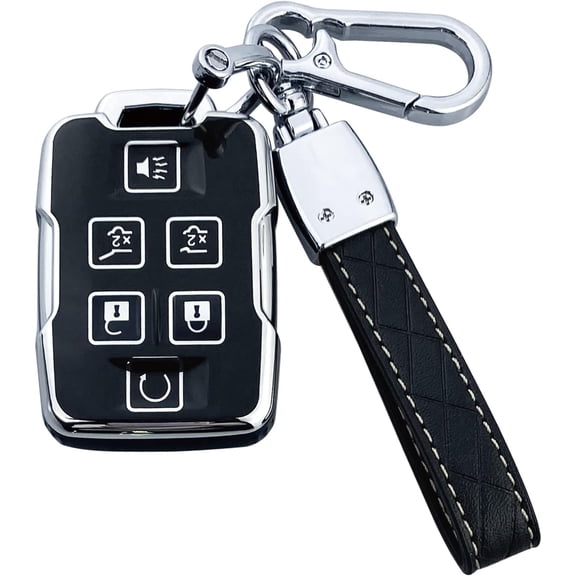 Key Fob Cover Compatible with Chevrolet Silverado 1500 2500HD 3500HD Tahoe Suburban Colorado Canyon GMC Sierra Yukon Keychain Case Holder Protector,Black