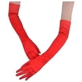 thumbnail image 6 of Ediodpoh Women Long Satin Finger Gloves Elbow Length 1920s Opera Bridal Dance for Themed Performance and Events Red, 6 of 9