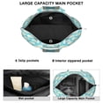 thumbnail image 5 of Daisy Print Retro Shoulder Bag - Large Capacity Zippered Weekender Tote with Durable Handles, Perfect for Work & Gym Essentials, 5 of 5