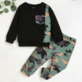 thumbnail image 3 of Esaierr Baby 2pcs Spring Autumn Camouflage Sweatshirt Set， Newborn Long Sleeve Leisure Sweatshirt Top + Camouflage Pants Outfit Set, 3 of 6