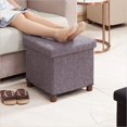 thumbnail image 3 of Taburete Storage Ottoman Ao Lei con reposapiés cúbico de 15 pulgadas, gris, 3 of 9