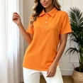 thumbnail image 6 of vigerkar Womens Polo Shirts Short Sleeve Quick Dry Collared Shirts Business Casual Work Tops Athletic Tennis Golf Shirt (Orange, 3XL), 6 of 7