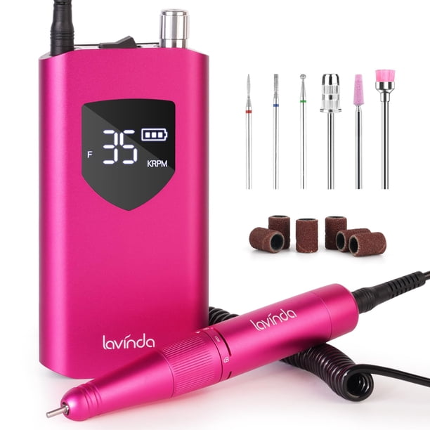 Taladro de uñas Lavinda Professional 35000 RPM, inalámbrico y recargable