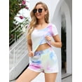 thumbnail image 1 of Purcoar Women's Tie-Dye Set 2 Piece Outfits Summer - Shaping Short Sleeve T Shirts, 1 of 8