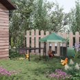 thumbnail image 2 of PawHut Steel Chicken Coop, Outdoor Hexagonal Hen House, Heavy Duty Detachable Poultry Crate Rabbit Hutch with Water-Resistant Canopy, Run, Nesting Box, Lockable Doors, Green, 2 of 10