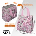 thumbnail image 3 of Pioneer Flower Floral Print Pattern Insulated Lunch Bag for Women & Adults,Large Portable Soft Cooler Lunch Bag,Thermal Food Storage Tote with Pearl Cotton,8.66L,8.75x5.75x9.5 Inch, 3 of 6