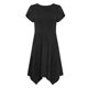thumbnail image 5 of Mujeres Manga Corta Tops Estilo Casual Cuello Redondo Sólido Irregular Doblado Vestido, Vestido de Manga Corta para las Mujeres Falda Primavera Verano Diario, 5 of 8