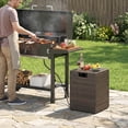 thumbnail image 2 of Costway Table de Couvercle pour Réservoir de Propane, Boîte de Rangement Carrée de 16 Pouces en Rotin PE pour Réservoir de Gaz avec Couvercle Rabattable Brun Mélangé, 2 of 10