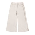 thumbnail image 4 of YDFCWXW Women's Linen High Waist Solid Color Wide Leg Pants Style Loose Size Elegant Straight Pants Beige, 4XL, 4 of 6