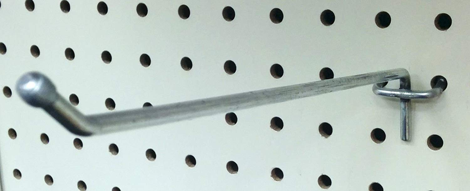 8" Peg Hooks, Pegboard Display Panel Hangers, 40 Pack