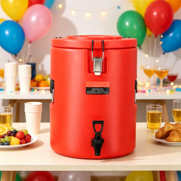 4.5 Gallon Stainless Steel Insulated Beverage Dispenser, Thermal Hot & Cold Drink Server with Spigot Handle, Food-grade, for Restaurant & Drink Shop