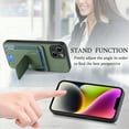 thumbnail image 4 of Dteck Case for iPhone 15 Plus,Shockproof Carbon Fibre Pattern Leather Case Card Slots Wallet Folding Bracket Stand Cover for iPhone 15 Plus,Green, 4 of 7