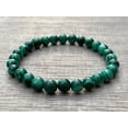 thumbnail image 2 of Malachite Crystal Bead Bracelet 7-8mm, Wholesale Genuine Malachite Stretch Gemstone Bracelet, Gift for Men & Women (5), 2 of 8