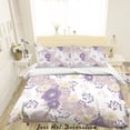 thumbnail image 2 of 3D púrpura patrón floral funda de edredón juego de ropa de cama fundas de almohada 27, 2 of 2