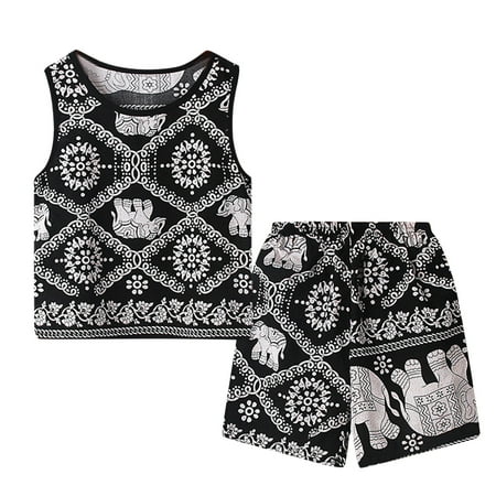 

ZHUASHUM Toddlers Kids Girls Boys al Floral 3D Prints Sleeveless Vest Top Short Pants Infant 2pcs Girls Outfits Set