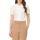 thumbnail image 1 of INSPIRAR CHIC Blusa de Mujer Vintage con Cuello Peter Pan y Lazo Casual Linda Camisa de Algodón con Botones XS Blanca, 1 of 8