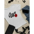thumbnail image 3 of Love With Rose T-Shirt Women -Image by Shutterstock, Female Large, 3 of 4