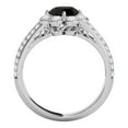 thumbnail image 4 of Aonejewelry 1.35 Ct. Halo Black Diamond Engagement Ring In 14k White Gold, 4 of 4