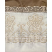 Orly's Dream Beautiful Elegant EMBROIDERY 2 Panel Curtain Set "SHERRY" - LIGHT BEIGE & GOLD
