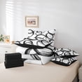 thumbnail image 4 of Erosebridal Geometric Circle Pattern 7-Piece Twin Bedding Sets,Modern Stripe Neutral Art Bedding Comforter Set,White And Black,Reversible, 4 of 7