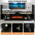 thumbnail image 3 of EDTara Modern 70" Entertainment Center, 2-Tier TV Stand with 36 Inch Fireplace, LED Lighting, and Ample Storage, 3 of 6