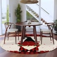 thumbnail image 3 of Round Area Rugs Collection 8 Ft, Red Valentine's Day Non-Slip Residential Carpet, Roses Gnomes Love Heart Plaid Rustic Indoor Crawling Mats Runner Rugs for Living Room/Dining Room/Bedroom, 3 of 8