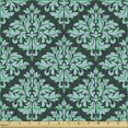 thumbnail image 2 of Ambesonne Antique Oriental Fabric by the Yard Upholstery, Retro Blue Damask, 5 Yards, Pale Turquoise Dark Grey, 2 of 5