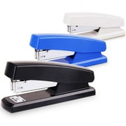 Nvzi Stapler with 1000 Staples, Office Stapler,Non-Slip, Black, Blue And White , 3pcs