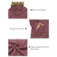 thumbnail image 4 of NISVIYA Women's Plus Size Charcoal Hoodie - Ribbed Knit Long Sleeve Casual Sweater with Front Pocket Wine Red, 4 of 5