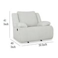 thumbnail image 5 of Vincent Manual Rocker Recliner Chair, White Corduroy, Pillow Arms, 5 of 5
