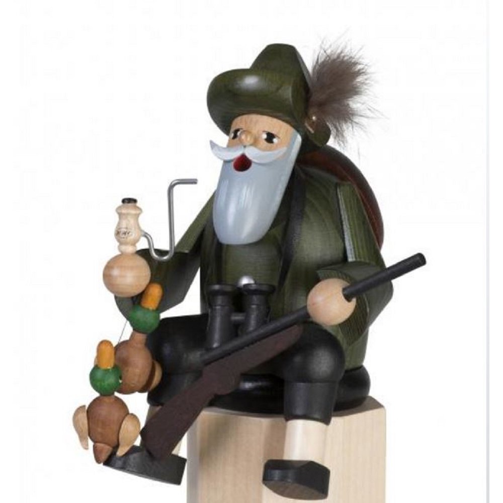 KWO Sitting Duck Hunter Forester German Wood Christmas Incense Smoker