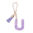 thumbnail image 2 of Ziurtnc A-Z Letter Keychain Pendant Star Sequin Clear Initial Shape Pendant with Purple Tassel Tumbler Charm Cup Bag Accessories, 2 of 8