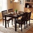 thumbnail image 4 of Gymax 5-Piece Dining Table Set Rectangular Kitchen Table w/ Upholstered Chairs, 4 of 10