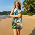 thumbnail image 3 of Naloa Lake Forest Dinosaur A Print Women's Summer Spring Casual Beach Sundress,Vacation Sleeveless Tank Crewneck Loose Dresses, 3 of 7