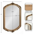 thumbnail image 3 of Kate and Laurel Berkshire Vintage Arched Wall Mirror, 24 x 36, Gold, Antique Ornate Arch Capsule Mirror with Detailed Frame Accenting and Classic Finish, 3 of 8