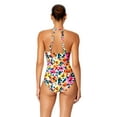 thumbnail image 2 of Women's Gradient Floral High Neck With Ruffled Straps One Piece Swimsuit, 2 of 6