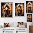 thumbnail image 4 of Designart "Vintage Dirty Bike In Orange And Blue I" Motorcycle Canvas Art Print, 4 of 7